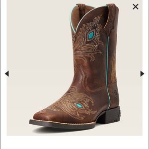 NWT Ariat Bright Eyes II Cowboy Boots in Weathered Brown, Size 9.5